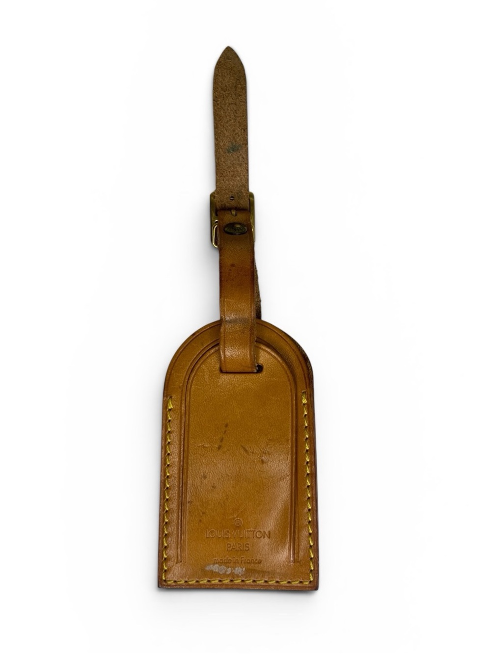 Authentic Louis Vuitton Vachetta Luggage Tag & Strap - GUC